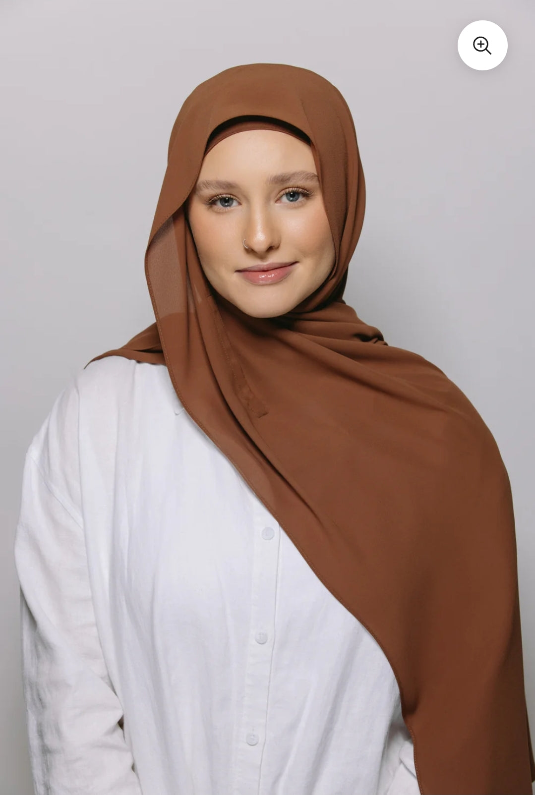 Light brown — Instant Chiffon Hijab with Built-in Magnets