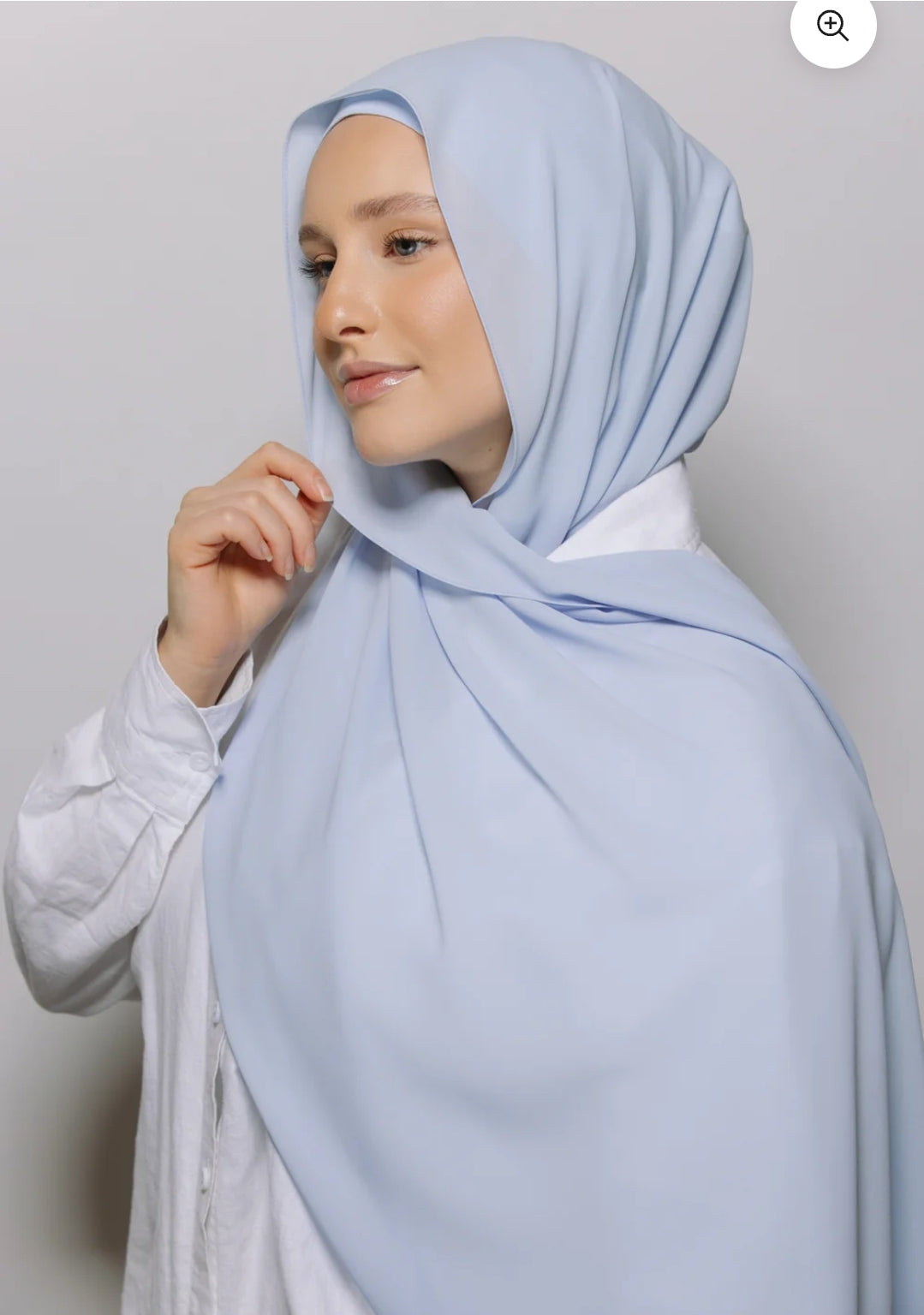 Light blue — Instant Chiffon Hijab with Built-in Magnets