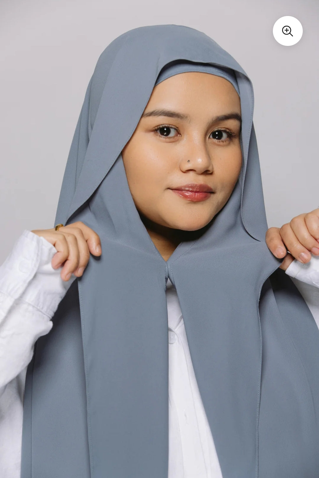 Dark gray— Instant Chiffon Hijab with Built-in Magnets