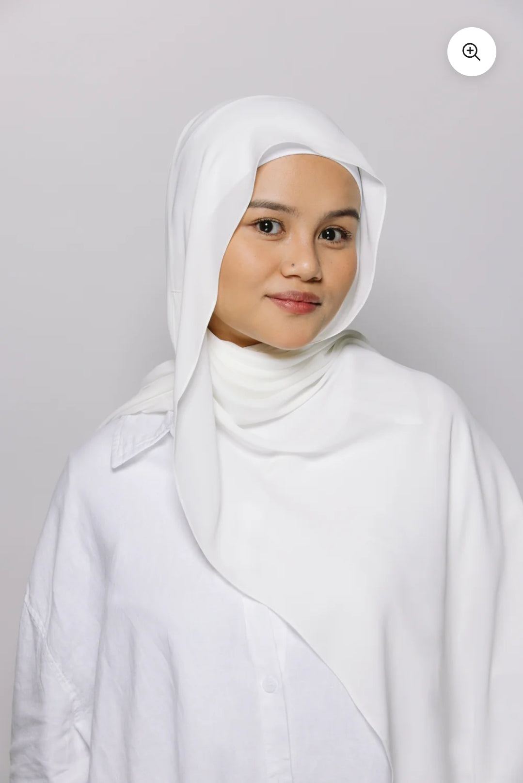 White — Instant Chiffon Hijab with Built-in Magnets