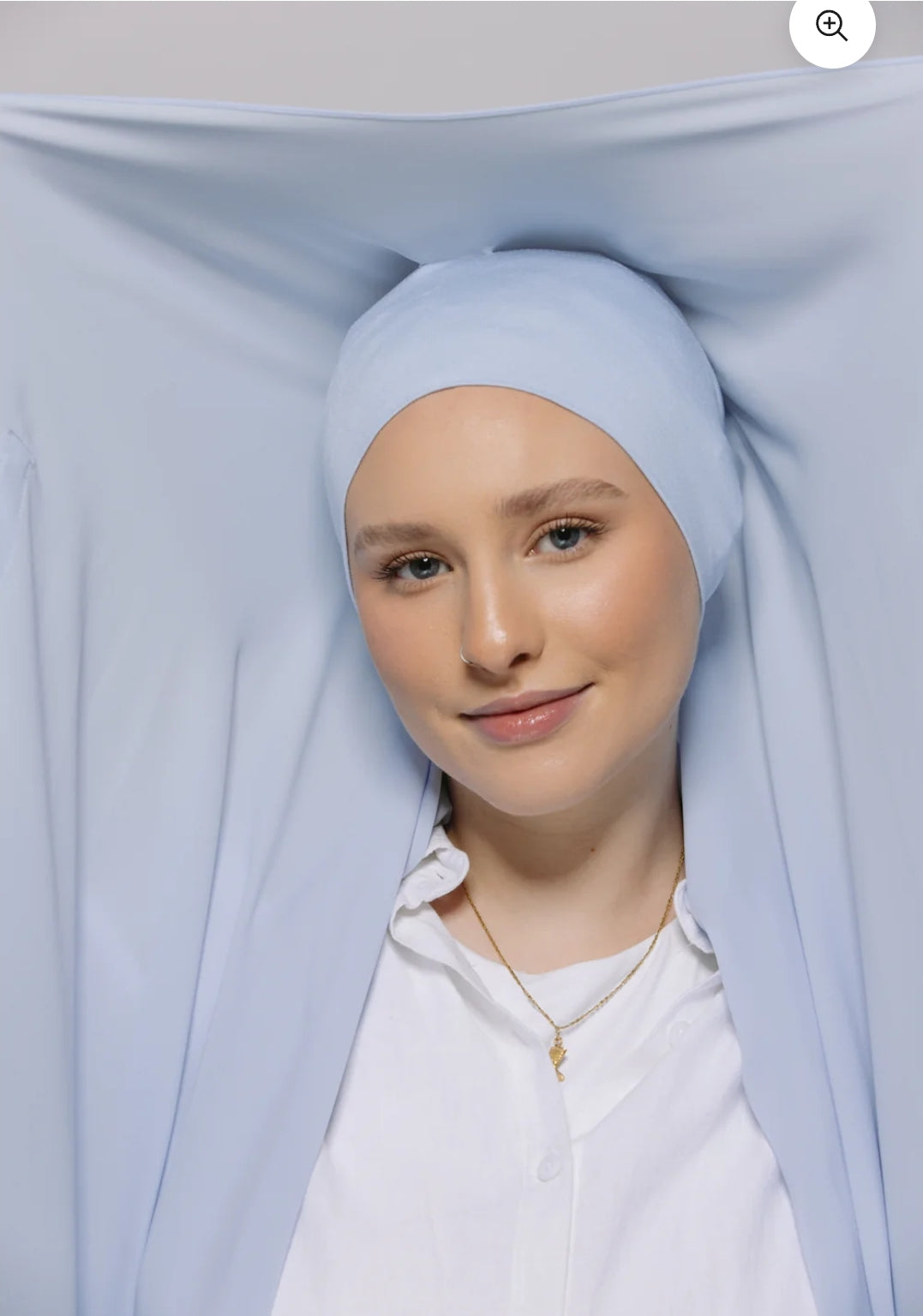Light blue — Instant Chiffon Hijab with Built-in Magnets