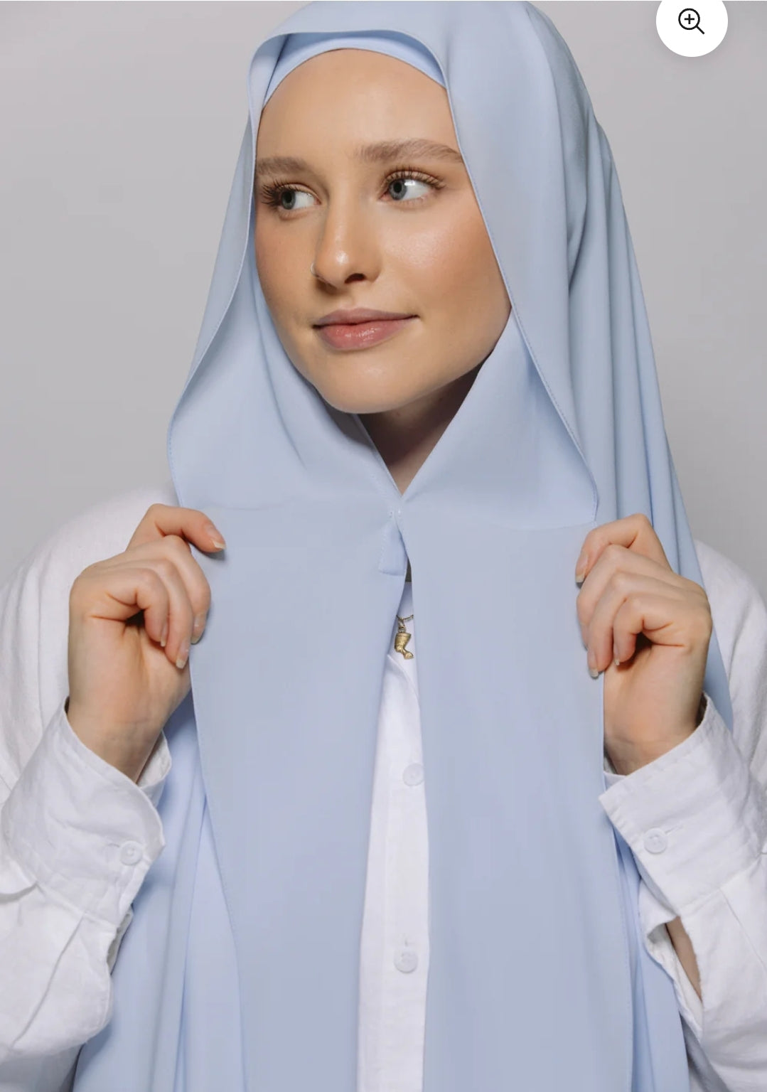 Light blue — Instant Chiffon Hijab with Built-in Magnets