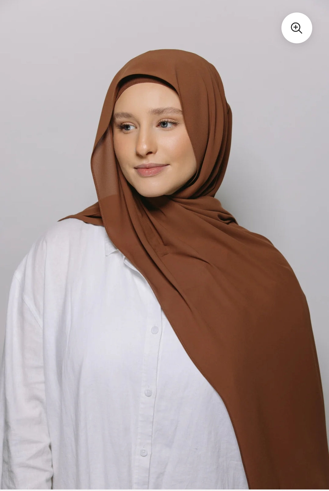 Light brown — Instant Chiffon Hijab with Built-in Magnets