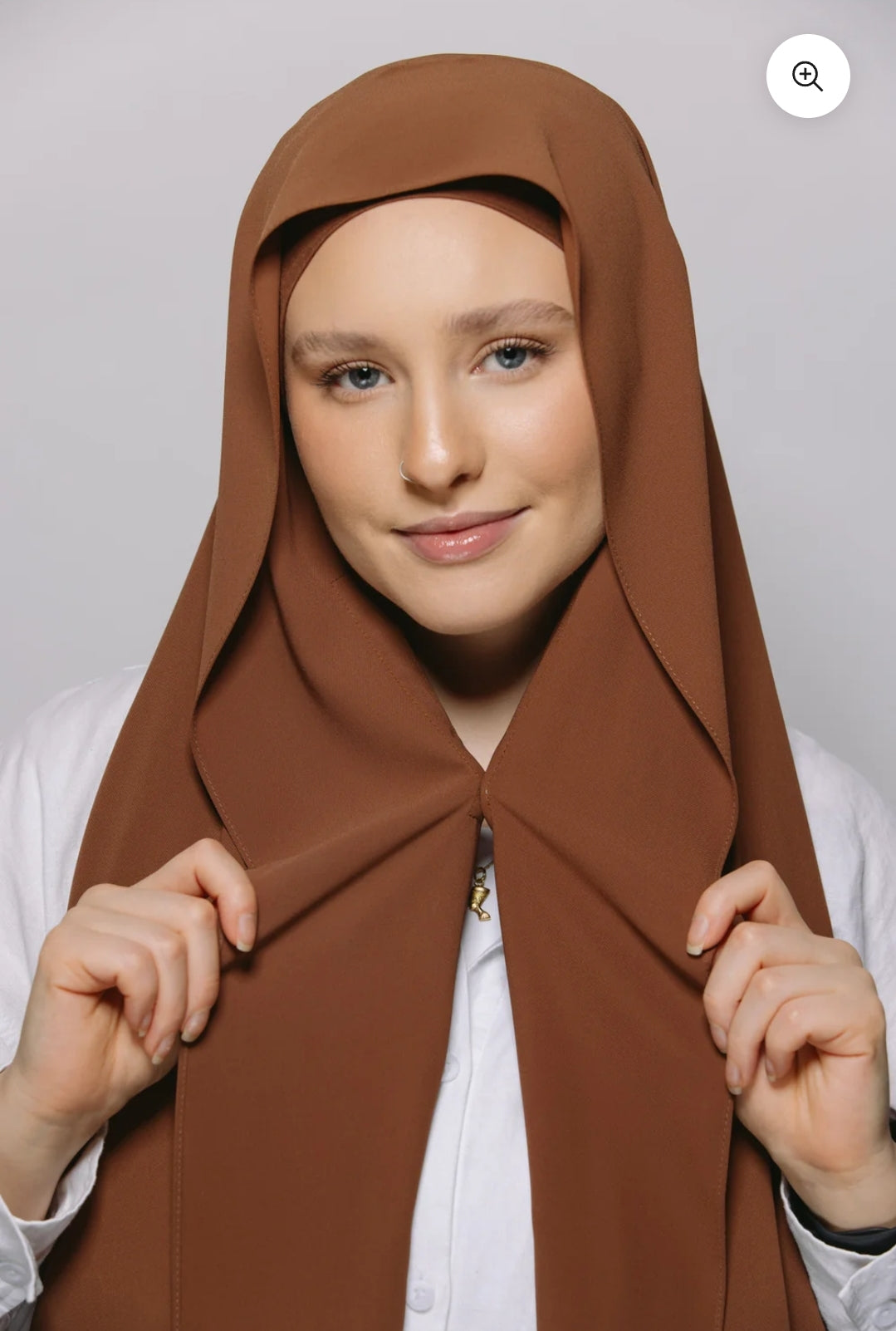 Light brown — Instant Chiffon Hijab with Built-in Magnets