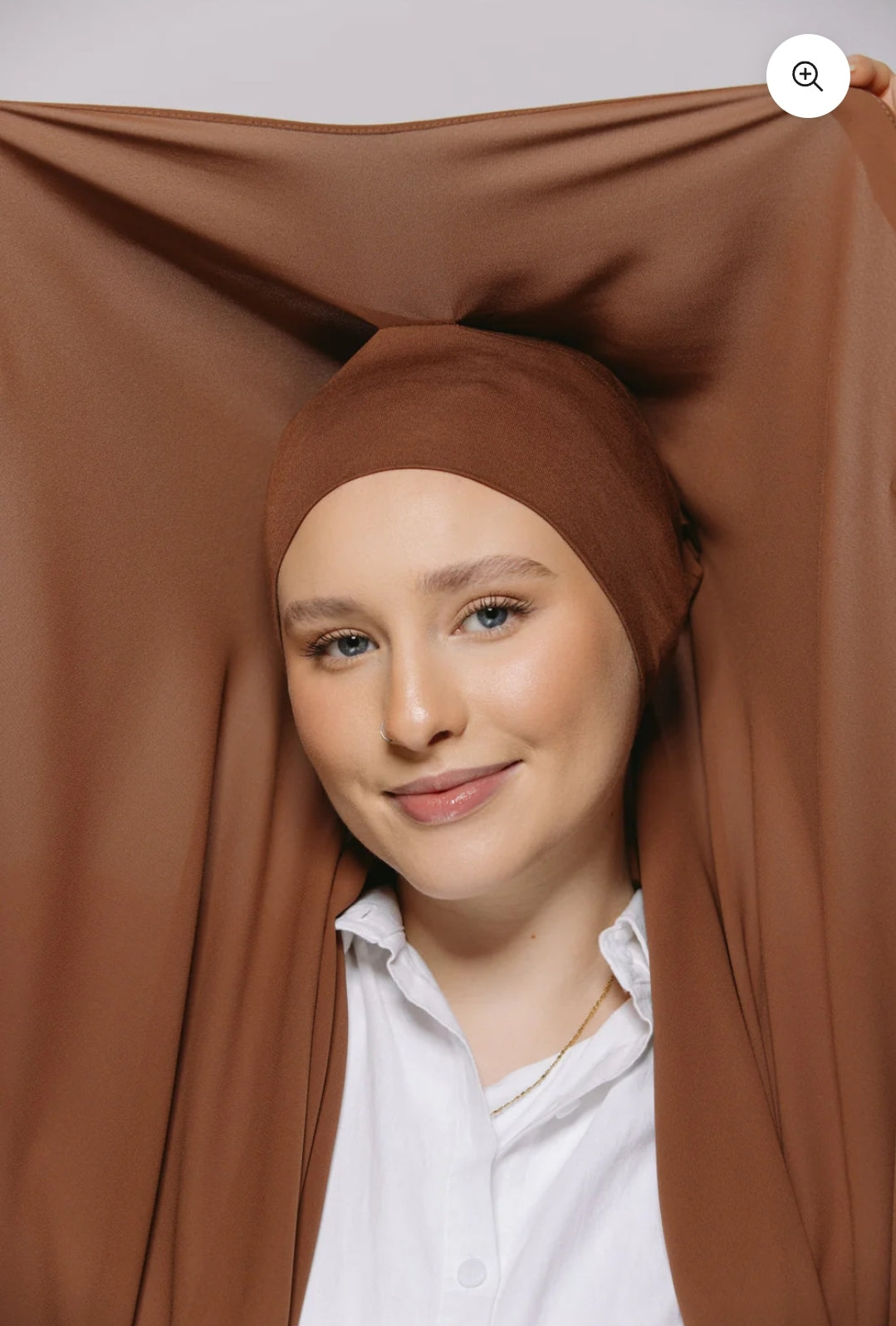 Light brown — Instant Chiffon Hijab with Built-in Magnets