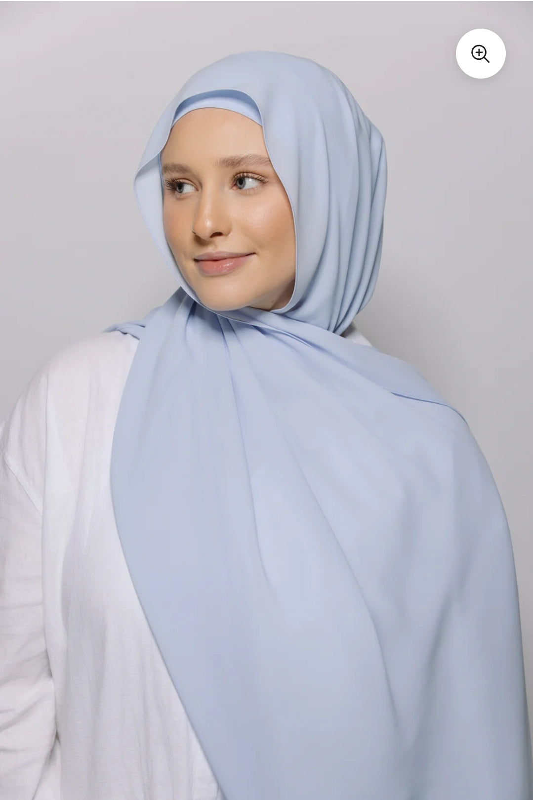 Light blue — Instant Chiffon Hijab with Built-in Magnets