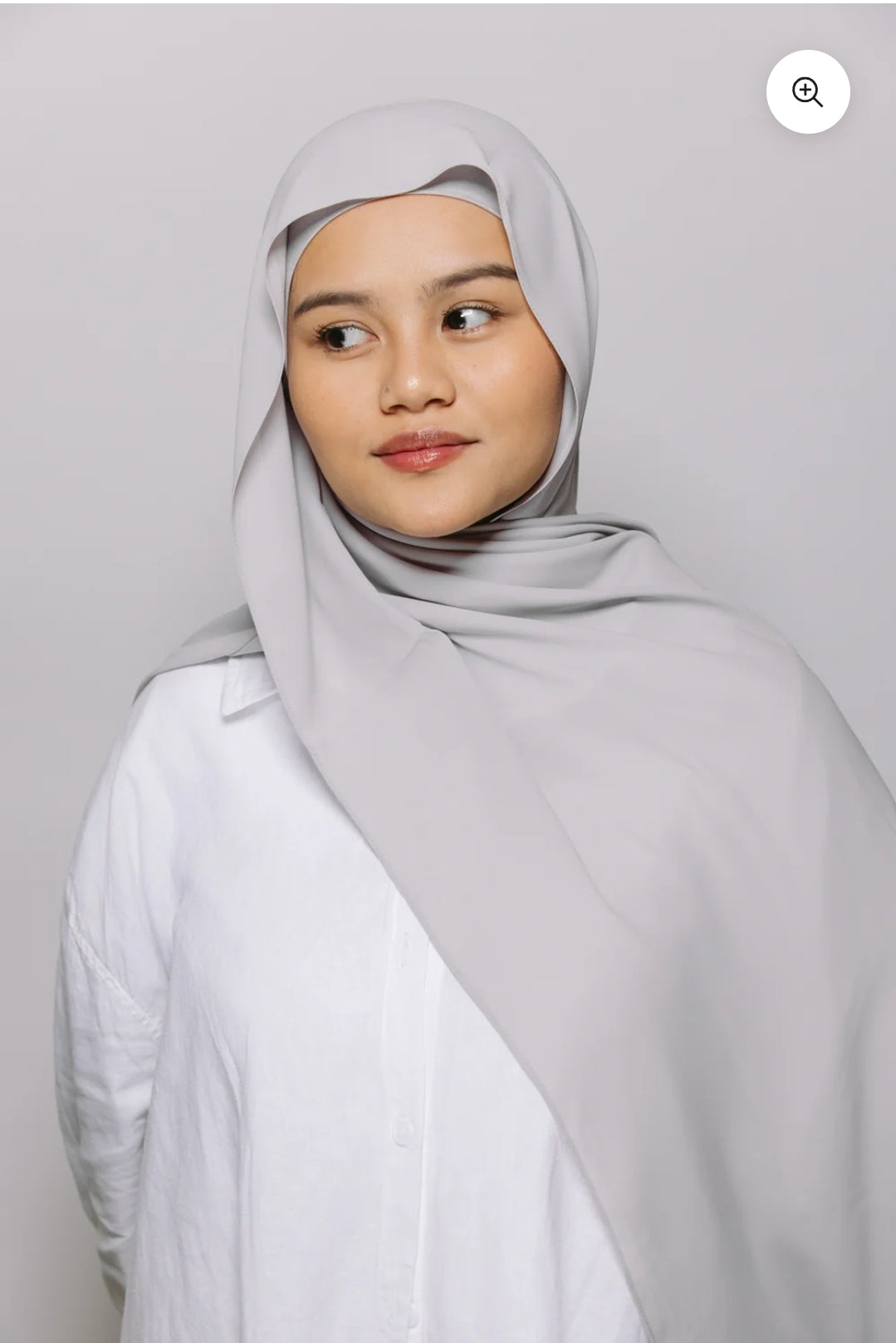 Light gray — Instant Chiffon Hijab with Built-in Magnets