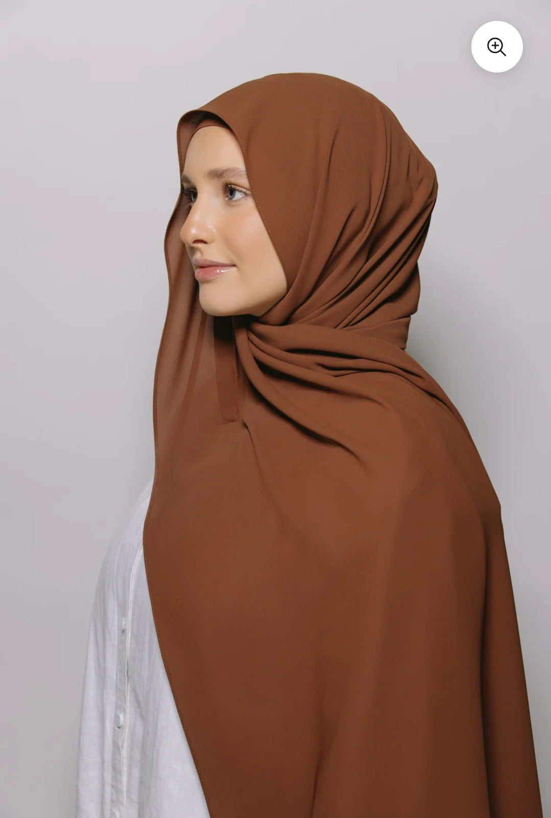 Light brown — Instant Chiffon Hijab with Built-in Magnets