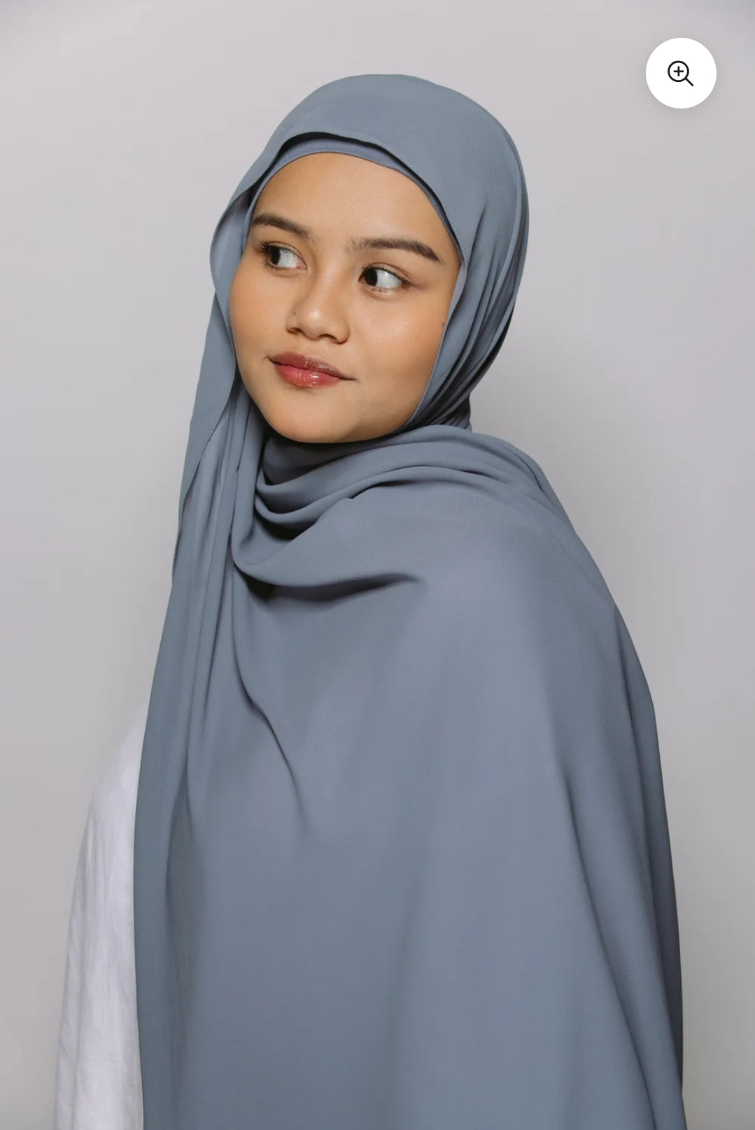 Dark gray— Instant Chiffon Hijab with Built-in Magnets