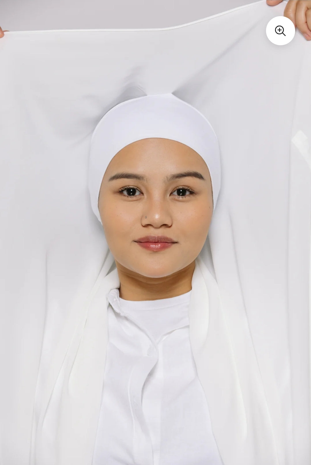White — Instant Chiffon Hijab with Built-in Magnets