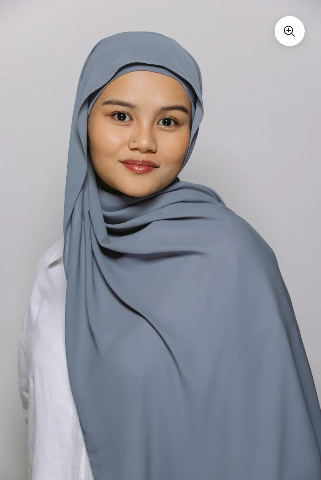 Dark gray— Instant Chiffon Hijab with Built-in Magnets