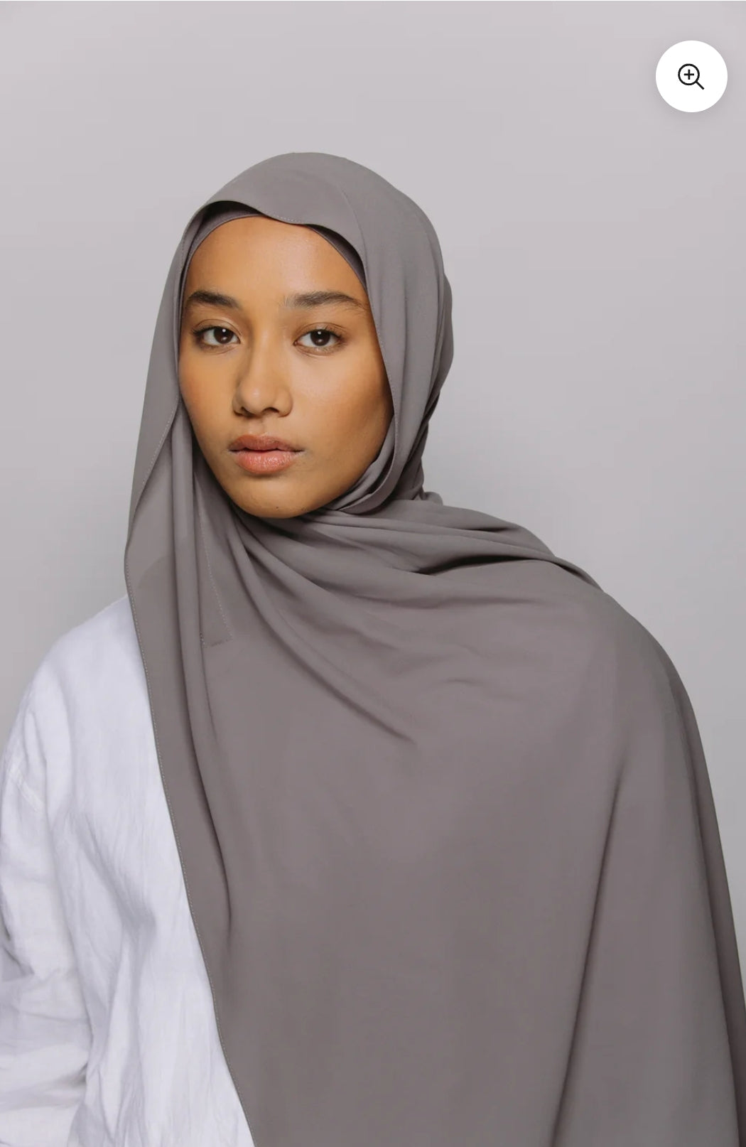 Grey — Instant Chiffon Hijab with Built-in Magnets